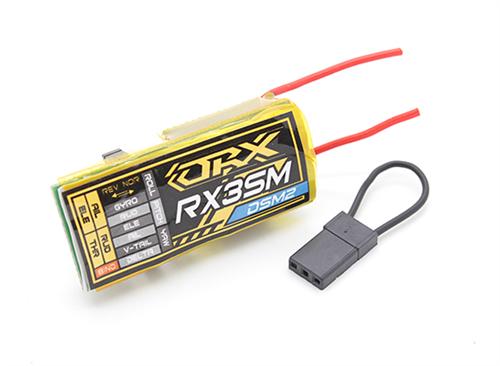 OrangeRX RX3SM Micro 3-Axis Flight Stabilizer w/DSM2 Compatible 4CH 2.4Ghz Receiver w/Remote ON/OFF